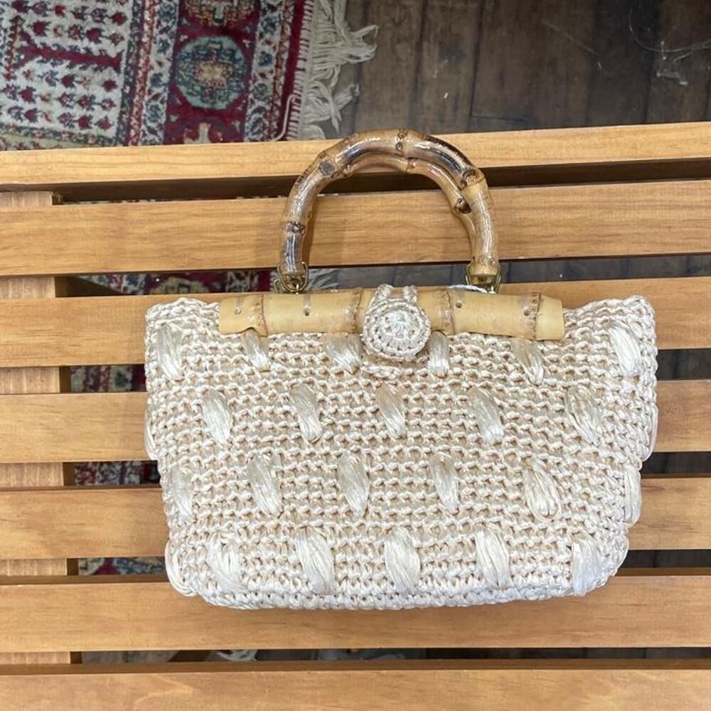 Women's Cream and Tan Bag